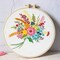 Stamped Embroidery Kit with Pattern Floral DIY Sewing Cross Stitch Kits for Adult Flowers Plants Embroidery Starter Kit with Embroidery Floss,Hoops,Color Thread,Needle,Instruction,Set of 2